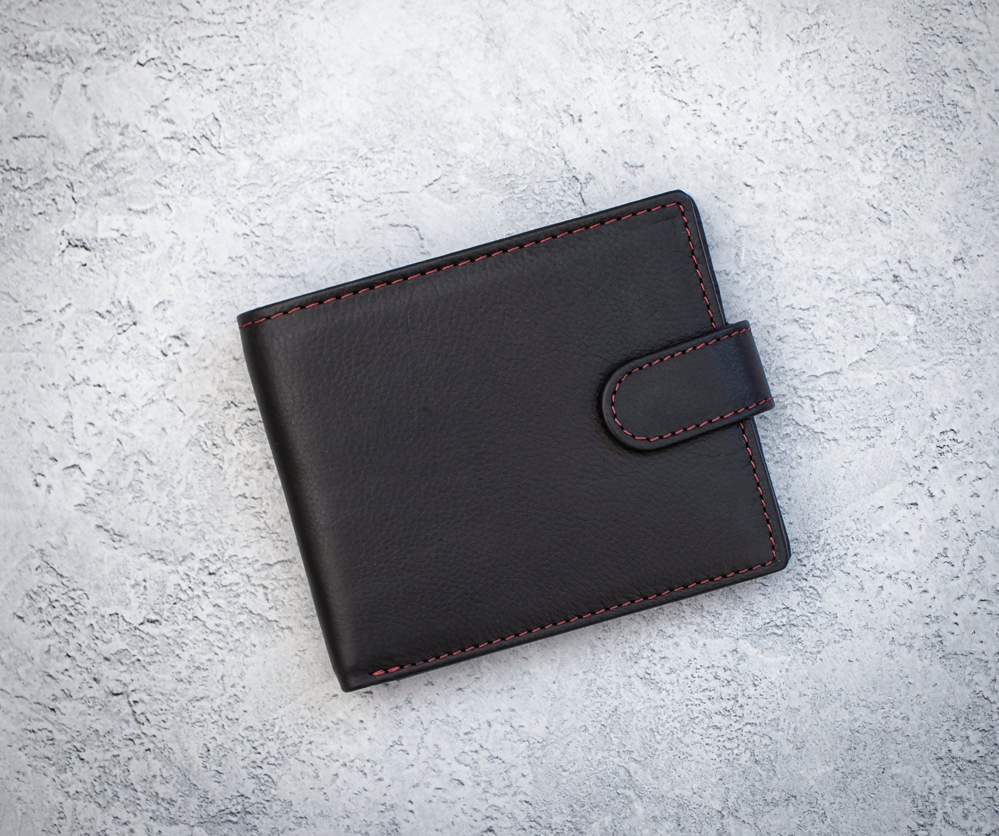 Alpha Leather Men's Black RFID Safe Bifold Wallet - 351