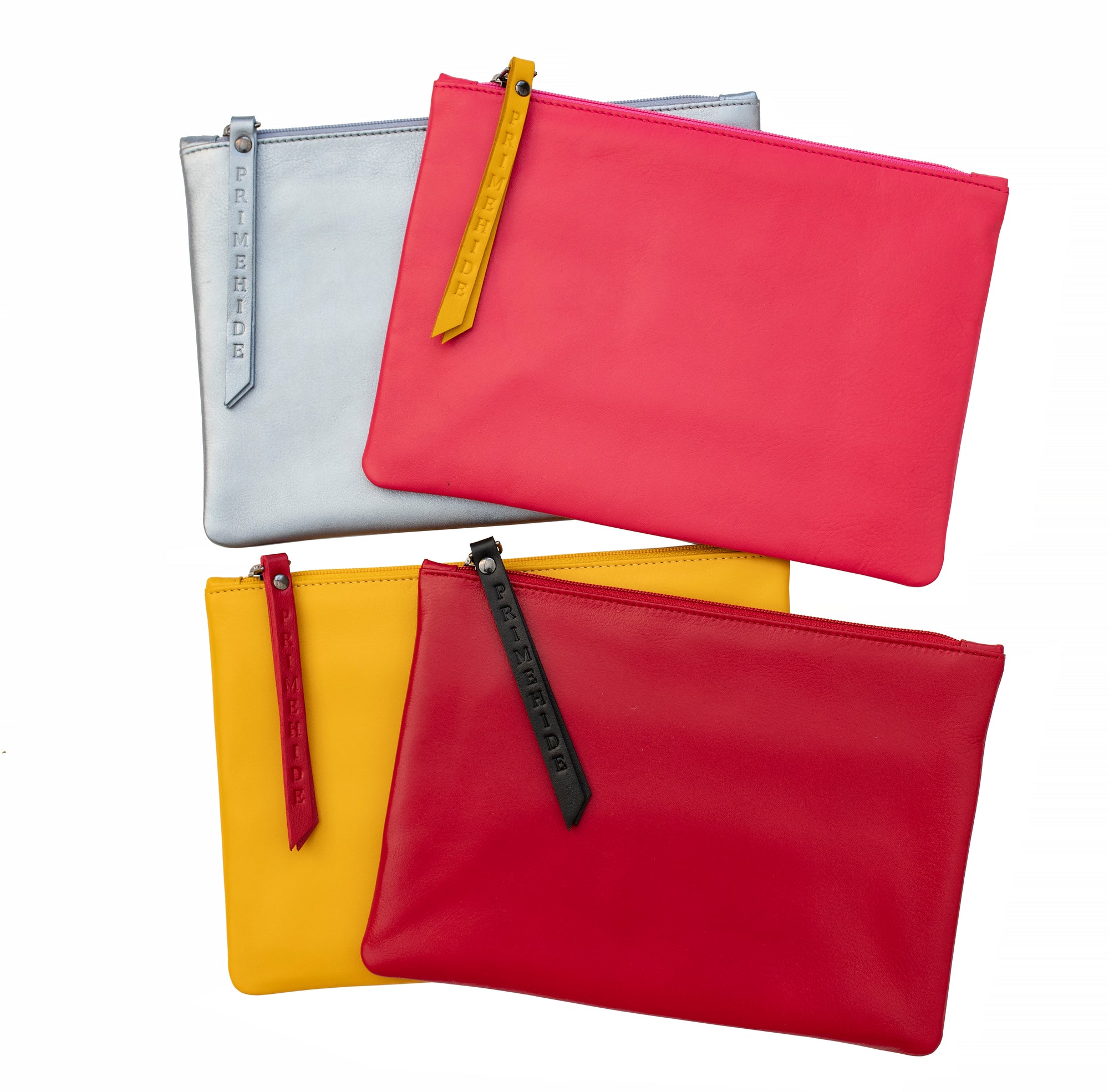 PRIMEHIDE Large Sized Leather Zipped Pouch in Poly - 703