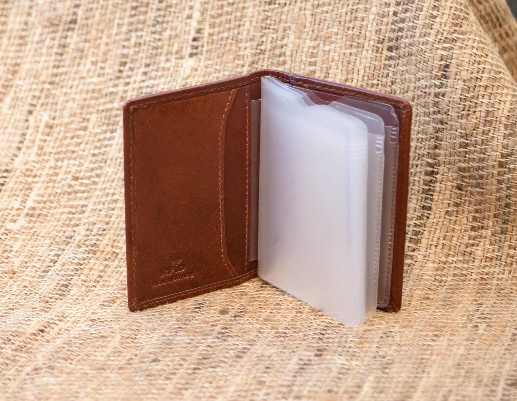 VT Luxury Vintage Brown Leather Travel RFID Card Holder - 9808