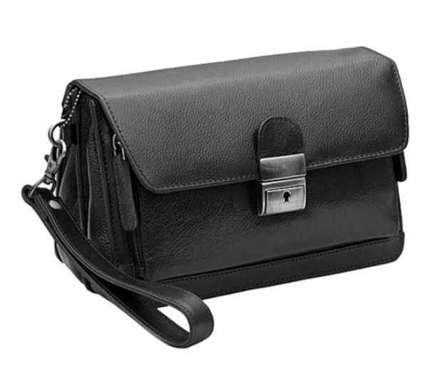 Lockable Leather Wrist Bag/Pouch - 854