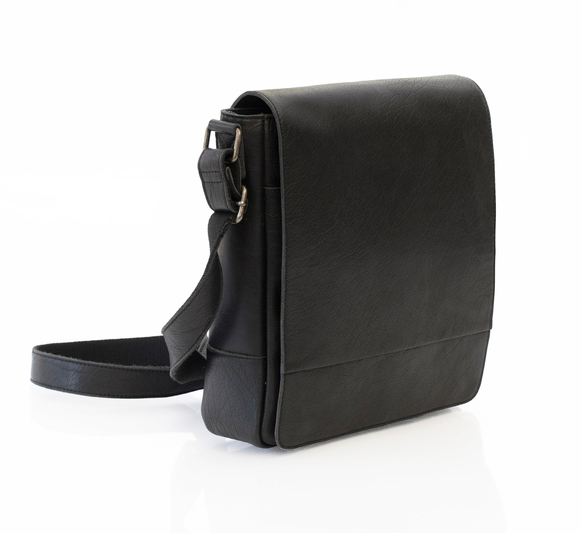 Rica Small Black Leather Messenger Bag - 1565