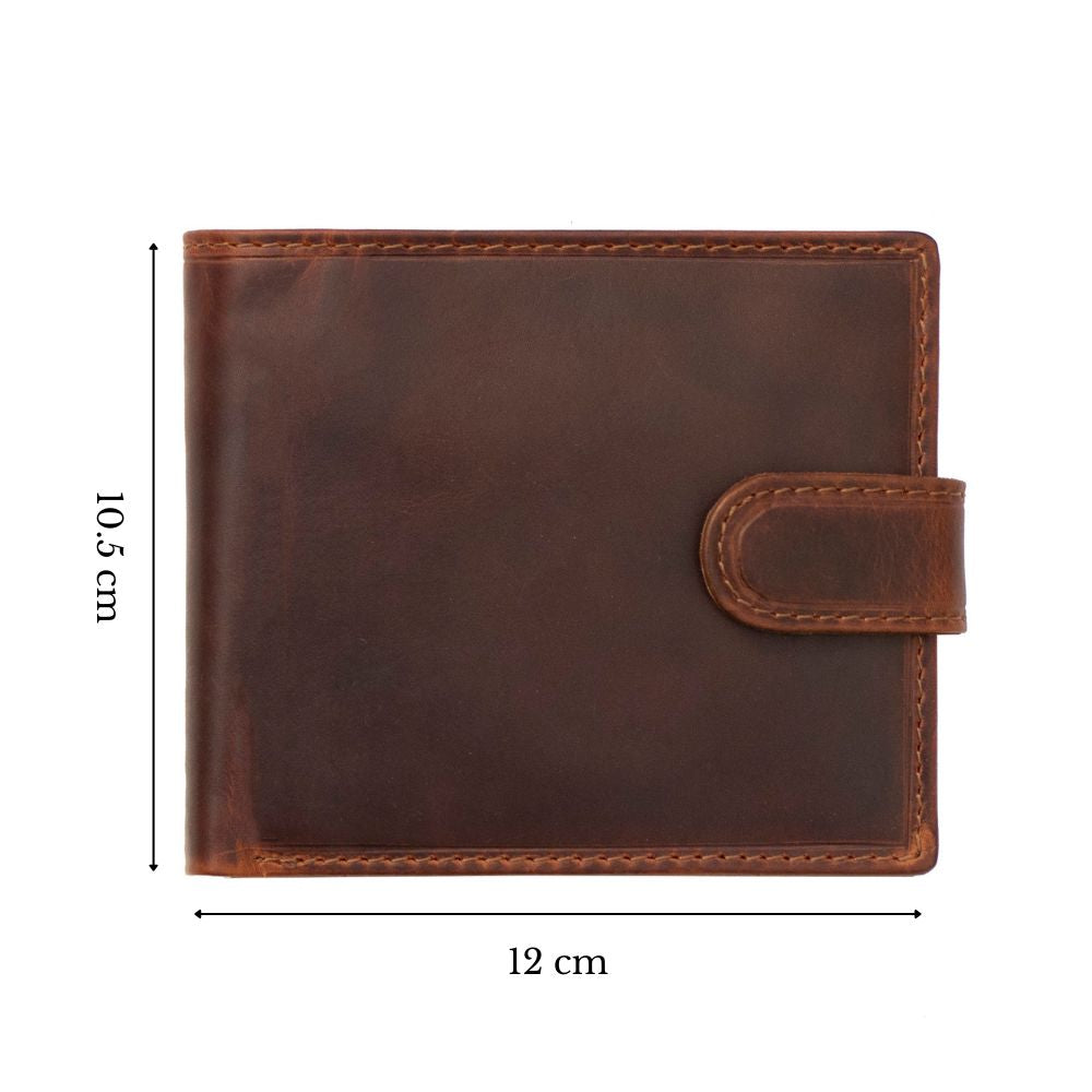 PRIMEHIDE Oil Pull Up Bifold Leather Wallet - 8605