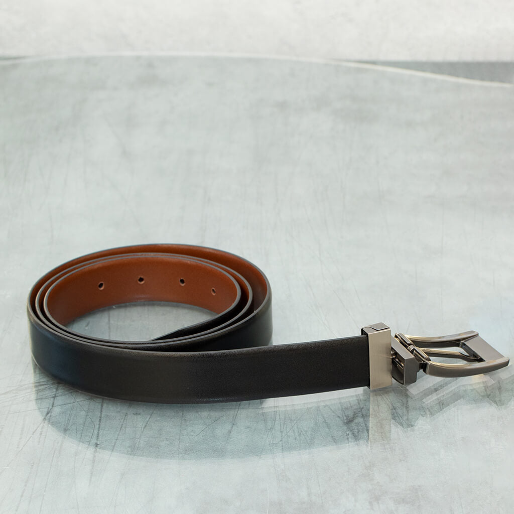 Men's Reversible Black/Brown Leather Belt - BELT30