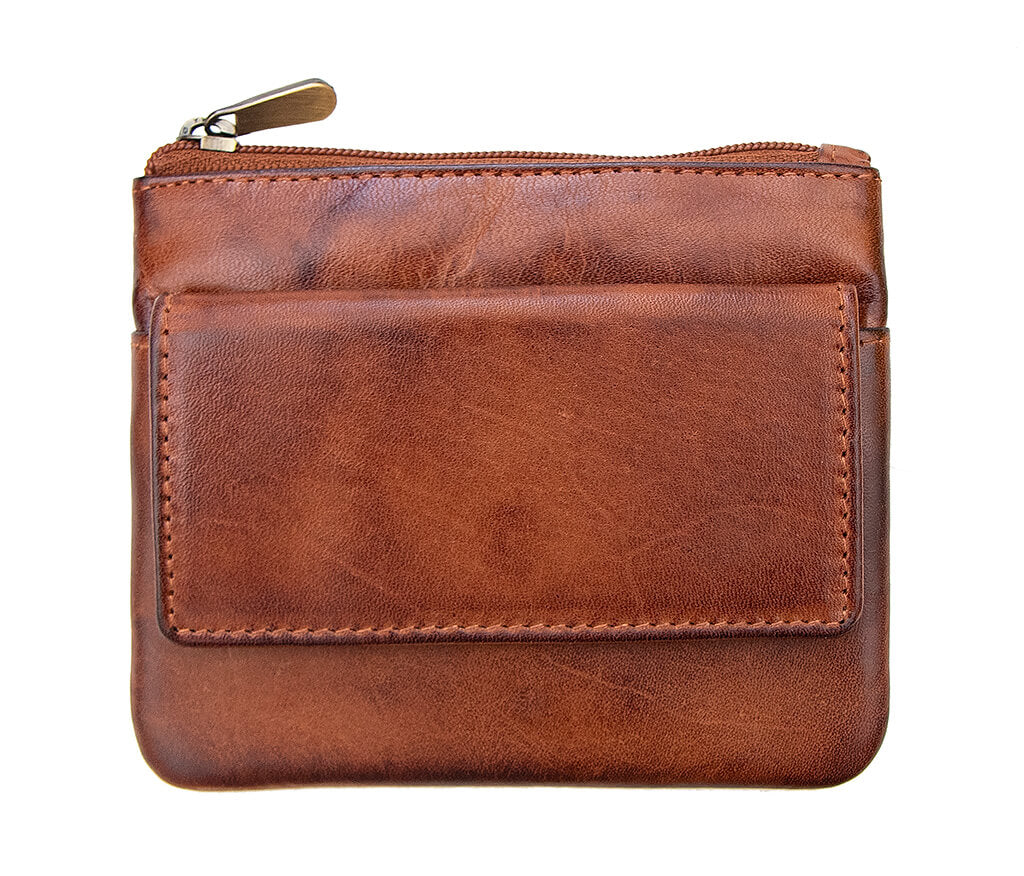 Ridgeback Leather Zip Top Coin Pouch - 6450