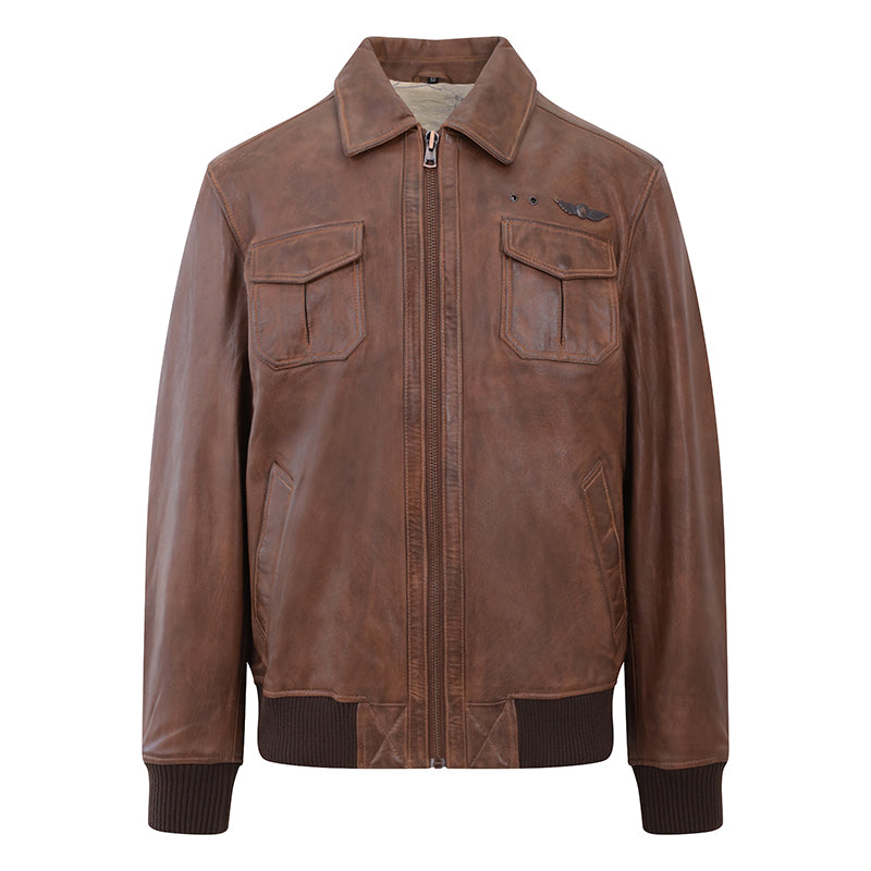 Airborn Men’s Aviator Leather Jacket – 6791