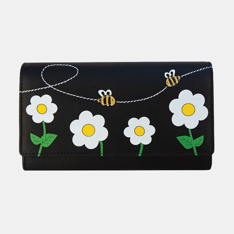 Black Bee & Flower Matinee Picture Purse 731